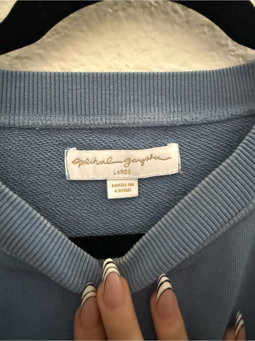 2pc- Spiritual Gangster Powder Blue Pullover Sweatshirt -L and Sweats -M. - Picture 7 of 9